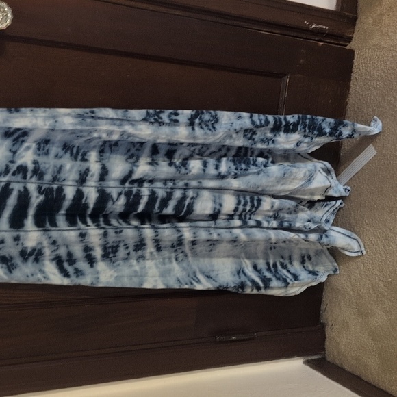 Mindset By XCVI Tie-Dye Sleeveless Maxi Dress S 100% Cotton Blue & White - Picture 8 of 10